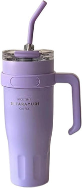 Liying 40 oz S.Tumbler with Handle and Straw Insulated Cup Travel (Purple)